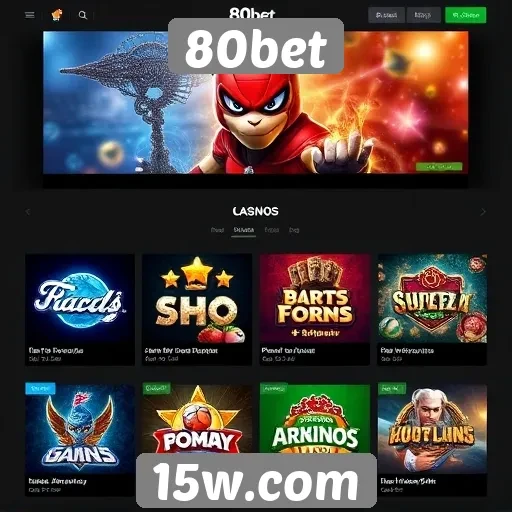 Diversidade de jogos disponíveis na plataforma 80bet